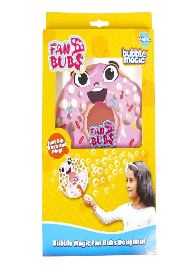 Bubble Magic Fan Bubs Doughnut, Bubble Solution with Hand Fan for The Kids 3 Year and Above, Multicolor, FB50015 - Image 1